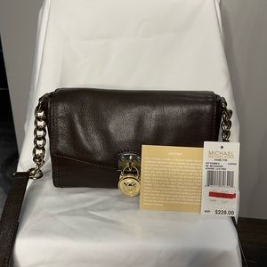 Authentic Michael Kors Brown Leather Crossbody Bag